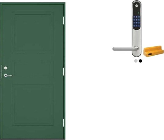 Ytterdør Swedoor Clever-Line+ Tyresta med Yale Doorman Classic Home