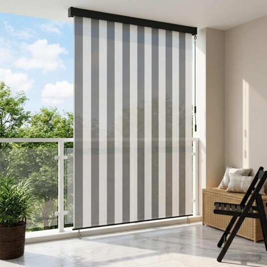 vidaXL Rullegardin Antrasitt og Hvit 120 x 250 cm Stoff og Aluminium