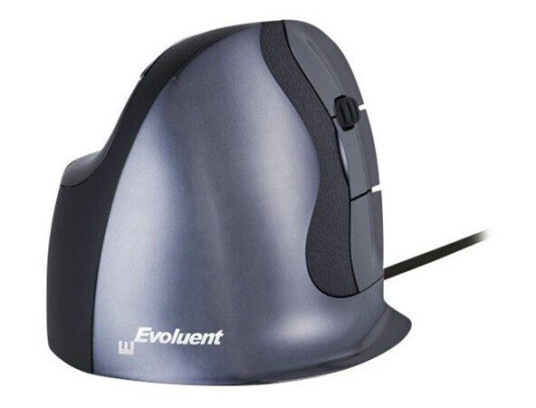 Bakker Elkhuizen Evoluent D Vertikal Mus Kablet Small 6 Knapper Svart