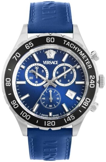 Versace Herreklokke VETCA0124 Hellen Blå/Lær Ø43 mm Versace Herreklokke VETCA0124 Hellen Blå/Lær Ø43 mm