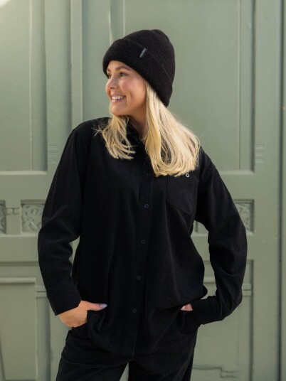 Twentyfour Mode Cord Skjorte Sort 42