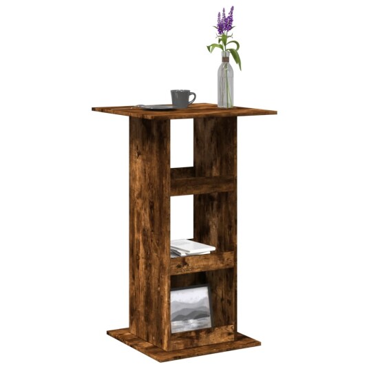  Barbord med oppbevaring røkt eik 60x60x102 cm konstruert tre 8721158386205