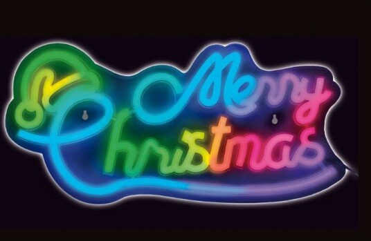 "Merry Christmas" LED Neon Skilt 21x42,7 cm Halloween 96559 "Merry Christmas" LED Neon Skilt 21x42,7 cm Halloween 96559