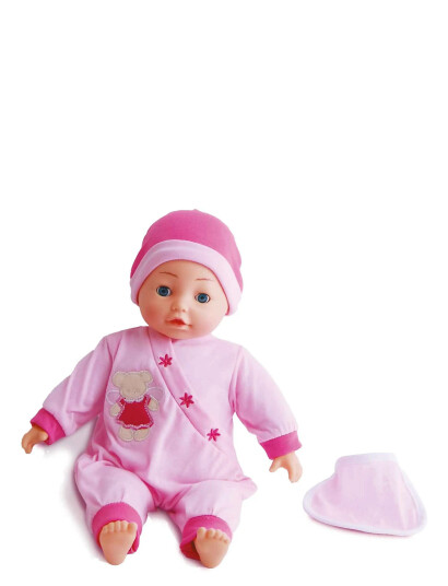 Bambolina Babydukke Med 50 Danske Ord Pink 40cm