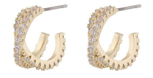 Snö Of Sweden Fanny Double Oval Earring Gold/Clear