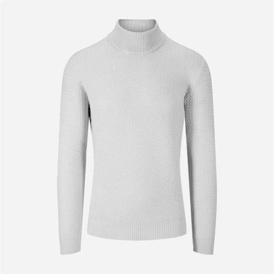Turtle Neck Braided Wool Ligth Grey Turtle Neck Braided Wool Ligth Grey