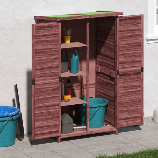 vidaXL Hageredskapsbod mocca 83x57x140 cm heltre furu vidaXL Hageredskapsbod mocca 83x57x140 cm heltre furu
