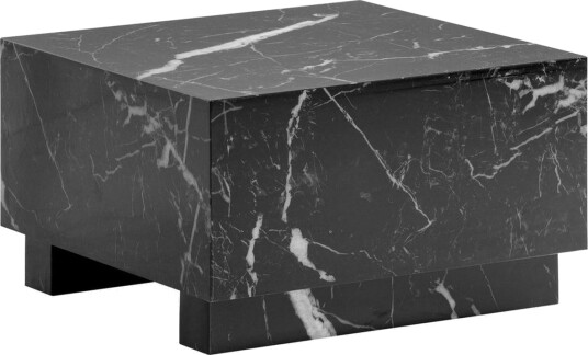Sofabord Wohnling MONOBLOC moderne look, 60x60x35 cm, løperben Svart marmor - Svart marmor