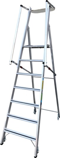 Zarges Safemaster S Plattformstige med fjærende hjul 2-trinns, 0,50 m, Stiger & stillaser