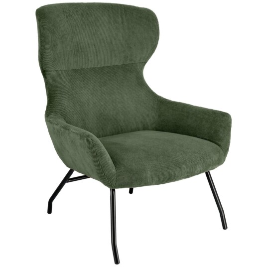 VEGA Lenestol Malin; 75x77x103 cm BxDxH; Sete Grønn Ramme Svart