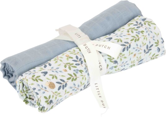 Little Dutch Forest Adventure & Denim Blue Musselintepper 2-Pakk Blå Little Dutch Forest Adventure & Denim Blue Musselintepper 2-Pakk Blå