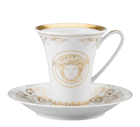 Versace Medusa Gala gold kaffekopp med skål