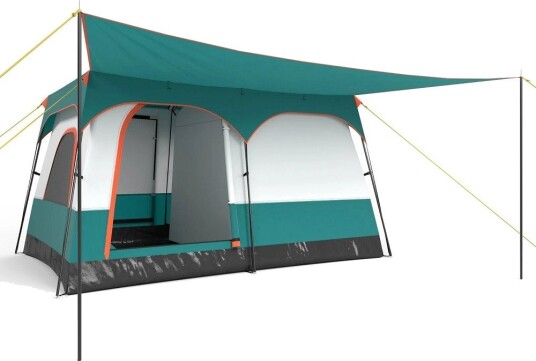 Ukjent merke telt 6 personers campingtelt med veranda og regntrekk S