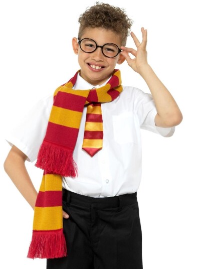 Harry Potter Inspirert Kostymesett med Skjerf Slips og Briller til Barn