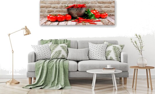 Tavle Red Vegetables 1 Part Brick Narrow 120X40 Artgeist sp. z o. o.