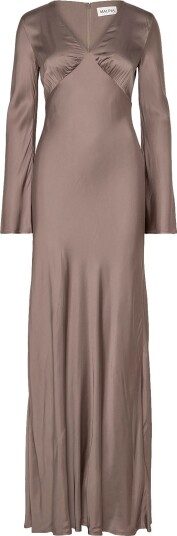 Malina Carolina Flared Sleeve Satin Maxi Dress Grey 34 Malina Carolina Flared Sleeve Satin Maxi Dress Grey 34