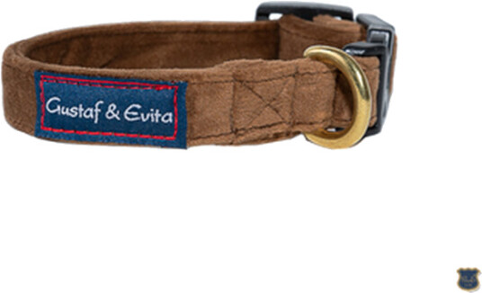Gustaf Og Evita Ställbart Olivgrønt Hundehalsbånd 25-30 cm