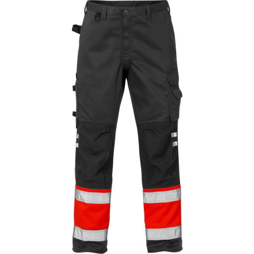 Fristads Byxa 2032 Plu, Klass 1 Varsel Röd/svart D112 Fristads Byxa 2032 Plu, Klass 1 Varsel Röd/svart D112