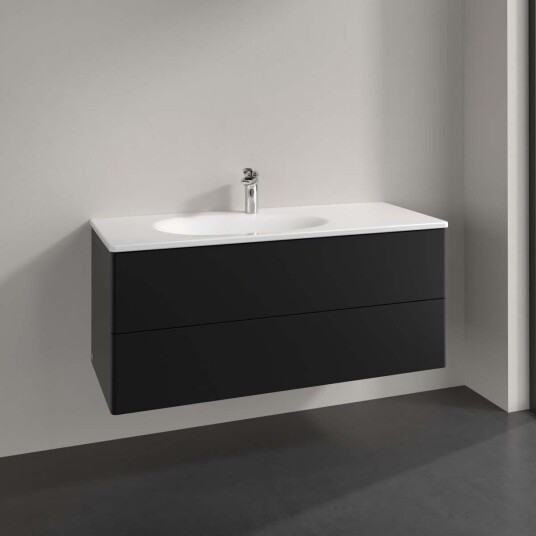 Villeroy & Boch Antao Servantskap med 2 skuffer 118,8x49,3x50,4 cm m/lys Sort Matt Villeroy & Boch Antao Servantskap med 2 skuffer 118,8x49,3x50,4 cm m/lys Sort Matt