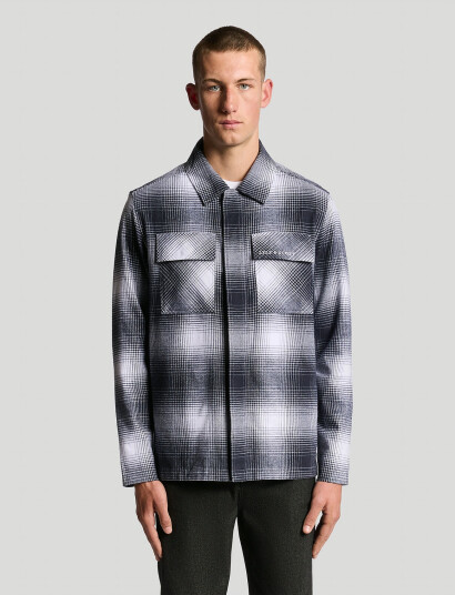 Lyle & Scott Ombre Check Overshirt - Grey - M