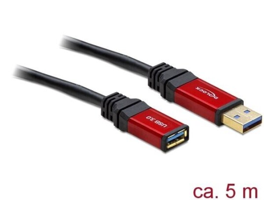 Delock Premium - USB-forlengelseskabel - USB-type A til USB-type A - 5 m
