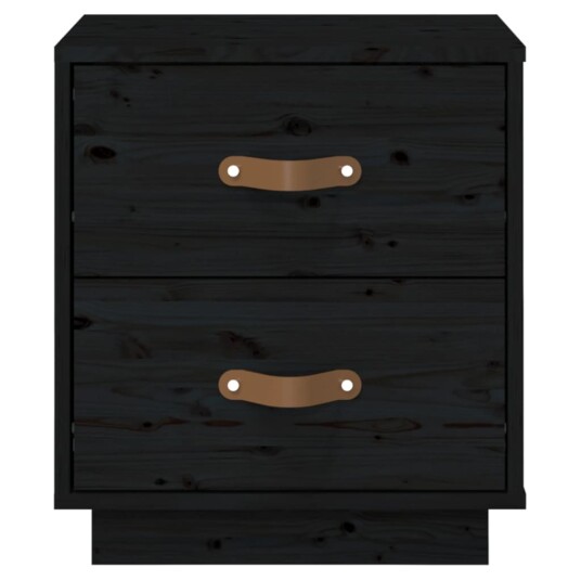 vidaXL Nattbord svart 40x34x45 heltre furu