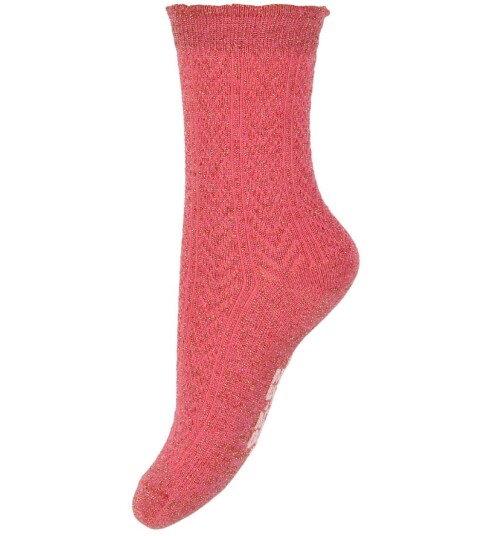Melton Sokker Rosa m. Gull Glitter 15/16 Sokker Rød