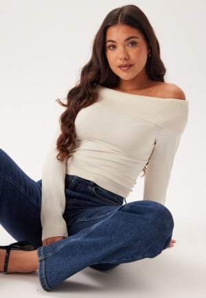 VERO MODA Vmmercury Off Shoulder Ls Pull Birch L VERO MODA Vmmercury Off Shoulder Ls Pull Birch L