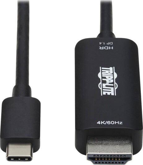 TRIPP LITE TRIPPLITE series USB-C to HDMI Active Adapter Cable M/M 4K 60Hz HDR HDCP 2.2 DP 1.4 Alt Mode Black 3ft. 0.9m TRIPP LITE TRIPPLITE series USB-C to HDMI Active Adapter Cable M/M 4K 60Hz HDR HDCP 2.2 DP 1.4 Alt Mode Black 3ft. 0.9m