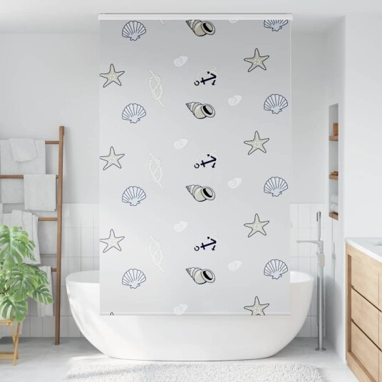 Dusjrullgardin med kassett 130x240 cm Stoffbredde 126 cm