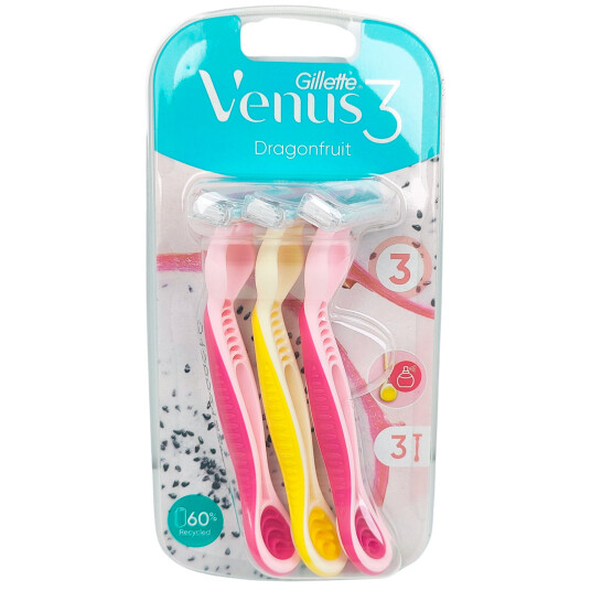 Gillette Venus 3 engangsbarberhøvler Dragonfruit 3-pk.