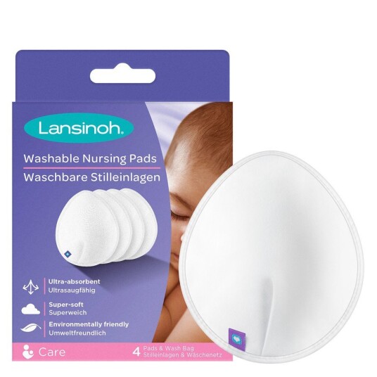 Lansinoh Washable Nursing Pads White 4pcs Lansinoh Washable Nursing Pads White 4pcs