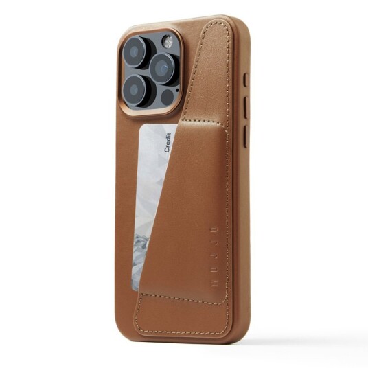 Mujjo Full Leather Wallet for iPhone 15 Pro Max Brun Mujjo Full Leather Wallet for iPhone 15 Pro Max Brun