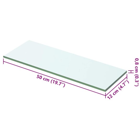 vidaXL Hyllepanel klart glass 50x12 cm vidaXL Hyllepanel klart glass 50x12 cm