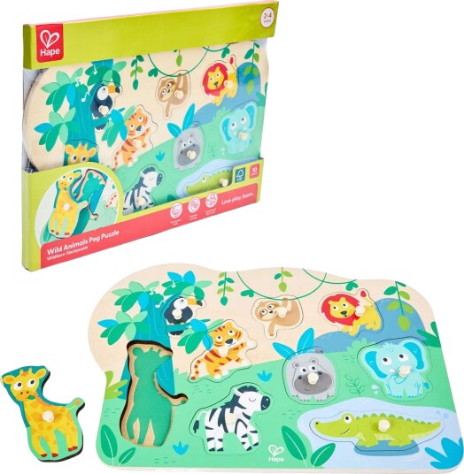 Hape Knottepuslespill Villdyr 10 Brikker