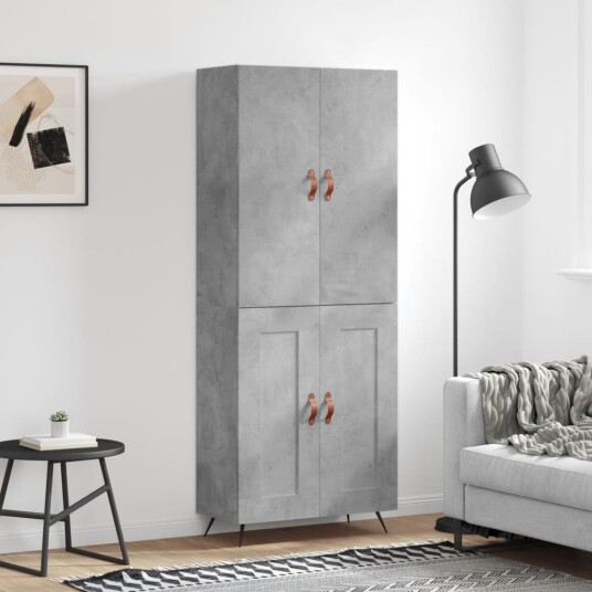 vidaXL Highboard betong grå 69,5x34x180 cm konstruert tre 8720845410162 vidaXL Highboard betong grå 69,5x34x180 cm konstruert tre 8720845410162