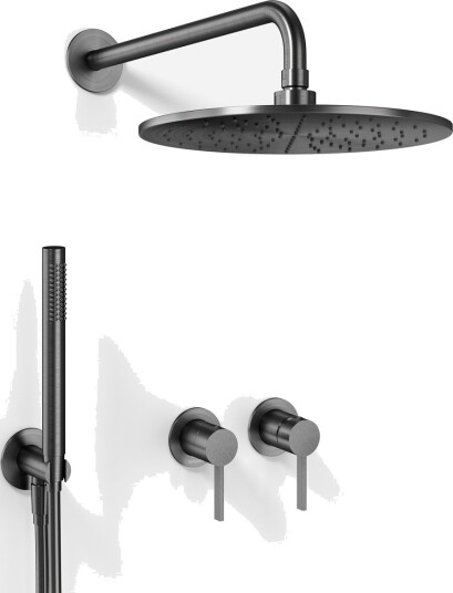 Arkilife Dusjarmatur Avao AA801 S02 ø30cm Wellness Rain Med Easyclean Stick PVD Børstet Pistolmetall Arkilife Dusjarmatur Avao AA801 S02 ø30cm Wellness Rain Med Easyclean Stick PVD Børstet Pistolmetall