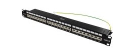 Deltaco 24-porters Rackmonterbart Koblingspanel Cat6a STP 1U Svart Deltaco 24-porters Rackmonterbart Koblingspanel Cat6a STP 1U Svart