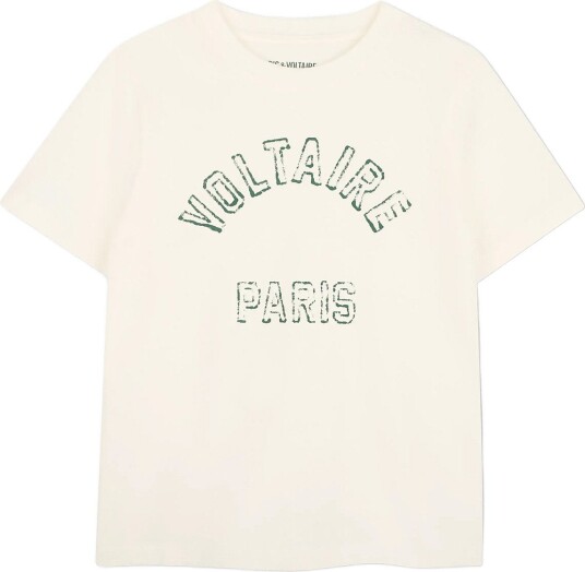 Zadig & Voltaire Kids Short Sleeves Tee Shirt Cream 152