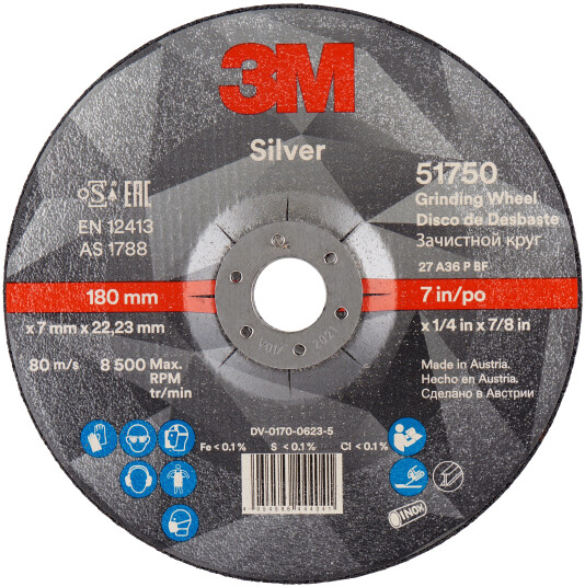 3M Silver skrubbskive T27 180Ã7,0mm