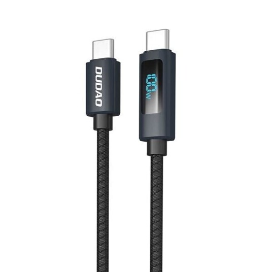 Dudao USB-C 100W Kabel med LED 1m - Svart