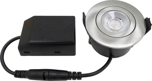 Nordtronic Low Profile Flexible utendørs downlight Ø5,5 cm børstet alu 3000K