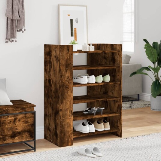 Skohylle røkt eik 74,5x37,5x100 cm konstruert tre Skohylle røkt eik 74,5x37,5x100 cm konstruert tre