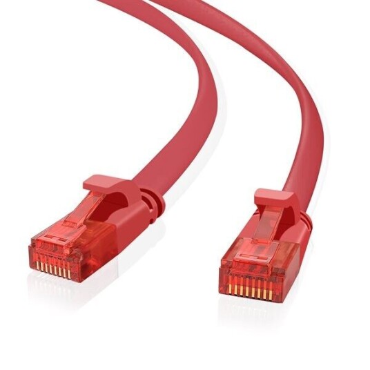 Helos Ultra Slim Patch-Kabel Rj-45 M Zu Rj-45 M 20 M Utp Cat 6 Flach Rot