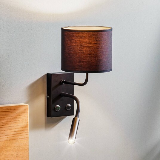 Luminex Soho sylindrisk vegglampe leselampe svart/gull Luminex Soho sylindrisk vegglampe leselampe svart/gull