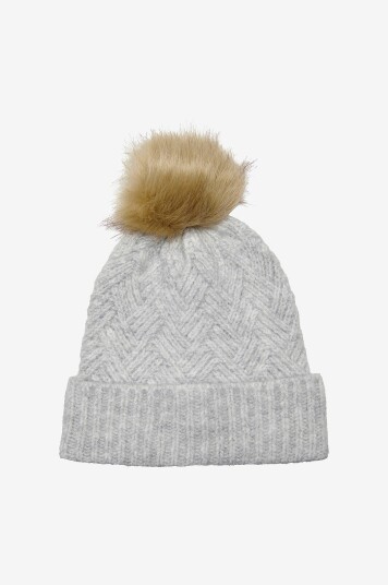 Only Lue onlKate Life Knit Beanie CC Grå Only Lue onlKate Life Knit Beanie CC Grå