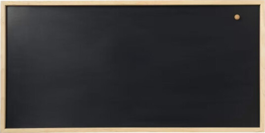 Magnetisk NAGA kridttavle 50x100 cm sort med 2,5 cm ramme i gummitræ Magnetisk NAGA kridttavle 50x100 cm sort med 2,5 cm ramme i gummitræ