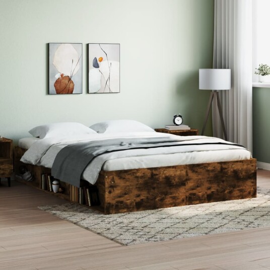 vidaXL Sengeramme røkt eik 140x200 cm 8721012158191 vidaXL Sengeramme røkt eik 140x200 cm 8721012158191
