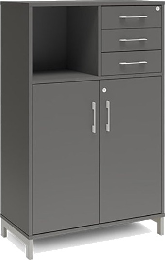 Kontorskab Dna, 800X1275 Mm, Antracit/Sort, Skuffemodul 3A4/2A4 Kontorskab Dna, 800X1275 Mm, Antracit/Sort, Skuffemodul 3A4/2A4