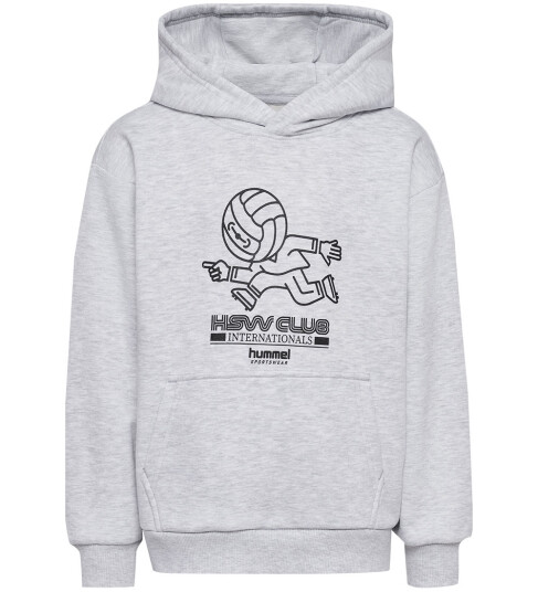 Hummel Hettegenser HmlJR Hodeball Light Grey Melange 5 6 år 110 116 Hettegenser Grå